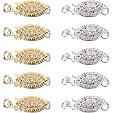 10pcs Pearl Filigree Necklace Clasp Oval Filigree Fish Hook Jewelry Slide Clasps Bracelet Connector for Layered Necklaces Jewelry Crafts Bracelets