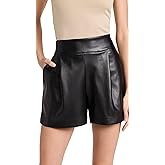 Susana Monaco Women's Faux Leather Pleated Shorts
