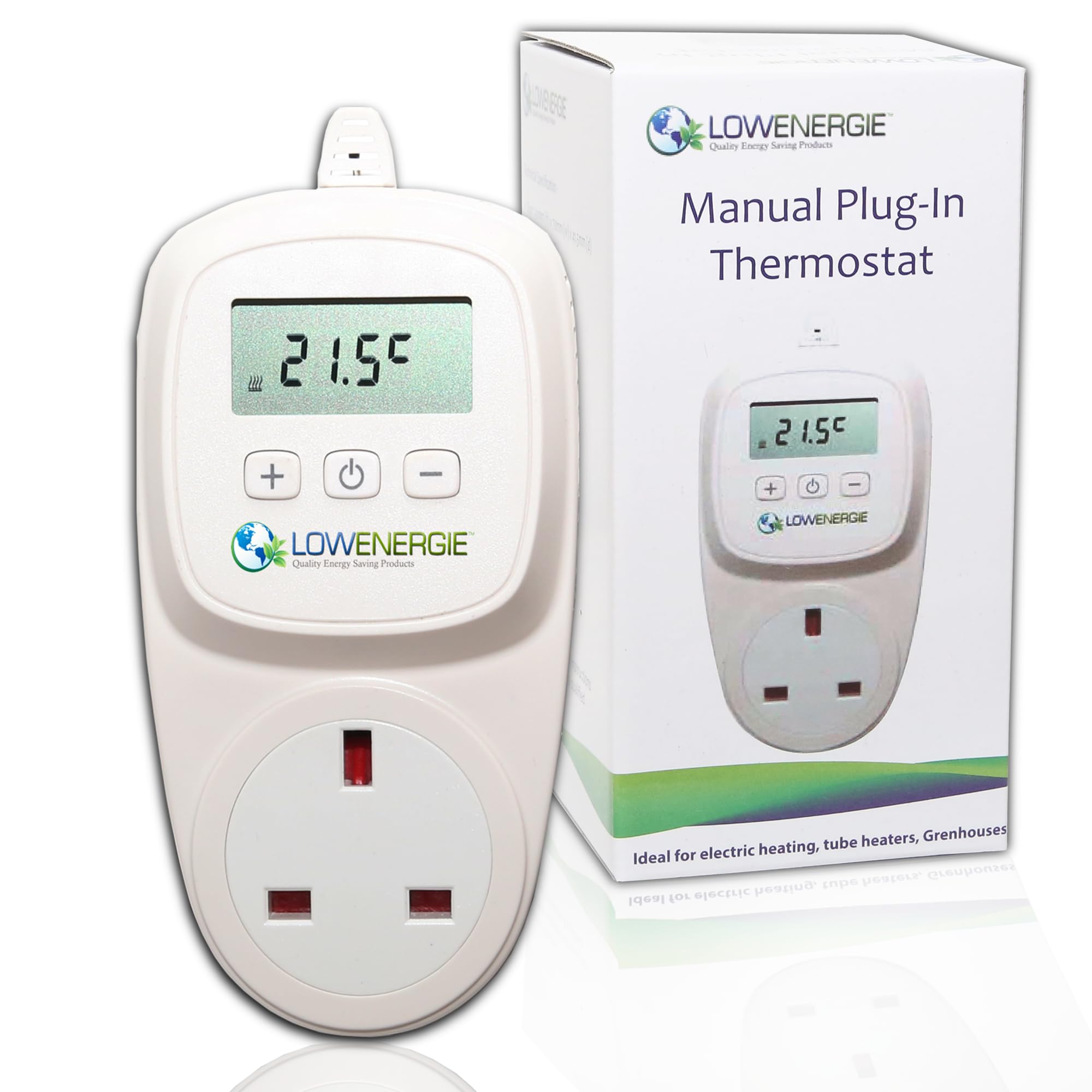 Plug-In Digital Temperature Controller – Programmable Electric Thermostat for Heaters, Greenhouses, Propagation, Home Brewing & Reptile Tanks – LCD Display, Easy Plug-and-Play, No Wiring