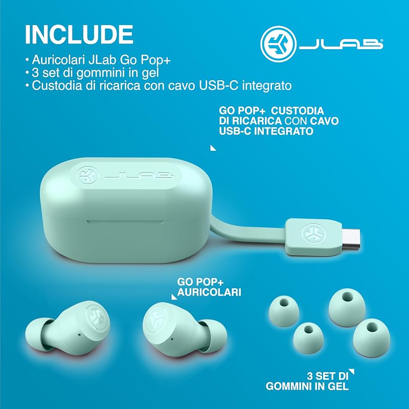 Go Air Pop+ Cuffie Bluetooth In Ear - 35H+ Autonomia, Menta