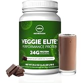 MRM Veggie Elite Performance Protein - Chocolate Mocha, Vegan - 31 Servings | Plant-Based Powder, 24g Protein per Serving with BCAAs &amp; Digestive Enzymes, Clinically Tested, Gluten-Free