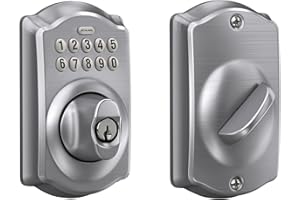 Schlage BE365 CAM 626 Camelot Keypad Deadbolt, Electronic Keyless Entry Lock, Satin Chrome