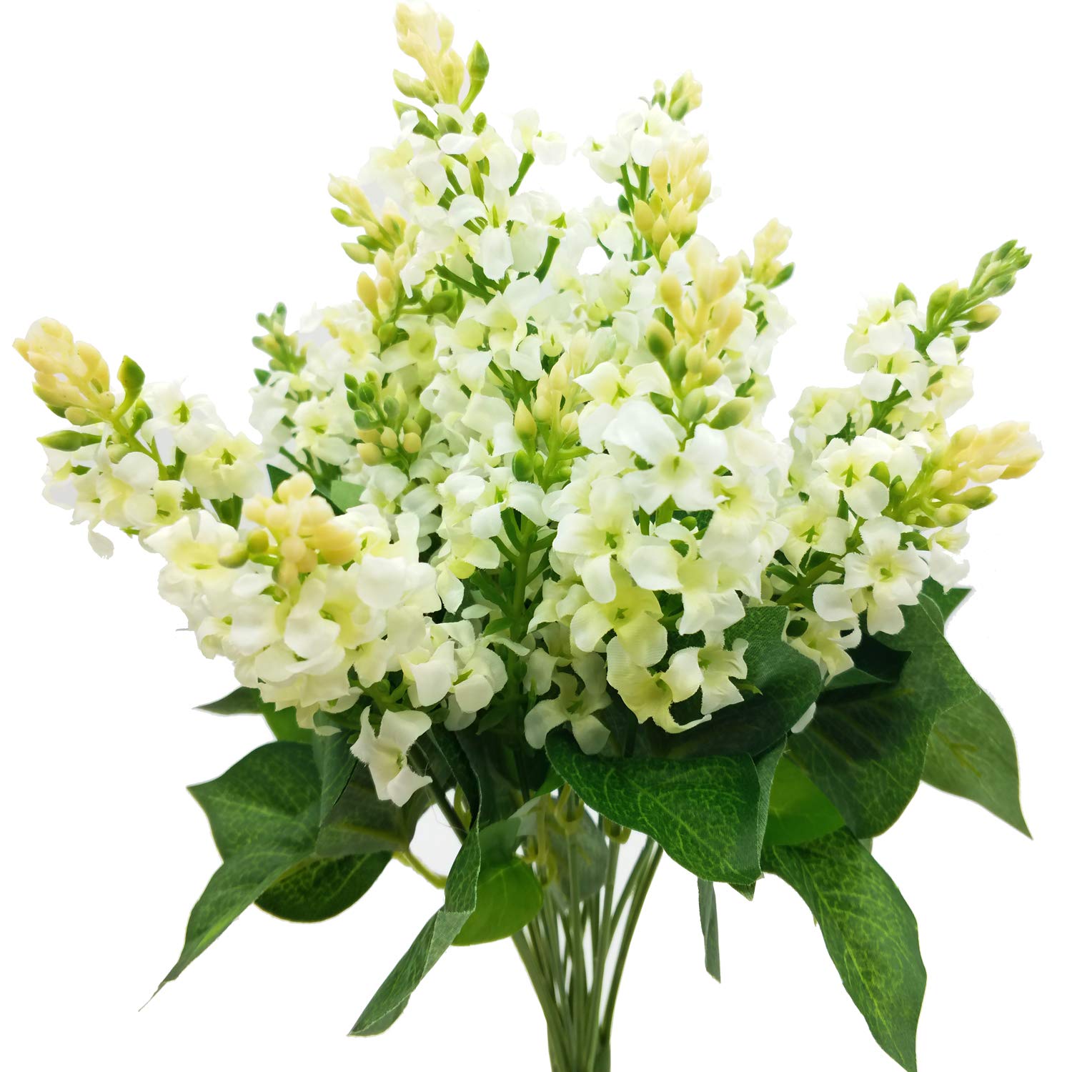 Guagb Artificial Fake Flowers Silk Plastic Plant Arrangement for Home Indoor Outdoor Garden Wedding Table Vase Decorations Faux Snapdragon Flower,3 Bouquets (White)