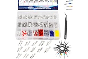 maierke 700PCS 26 Type Pin Connectors Kit,Car Electrical Wire Terminal 1/1.5/1.8/2.2/2.8/3.5mm Automotive Electrical Pins Connector Wire Removal Non-Insulated Plug Male Female Crimp
