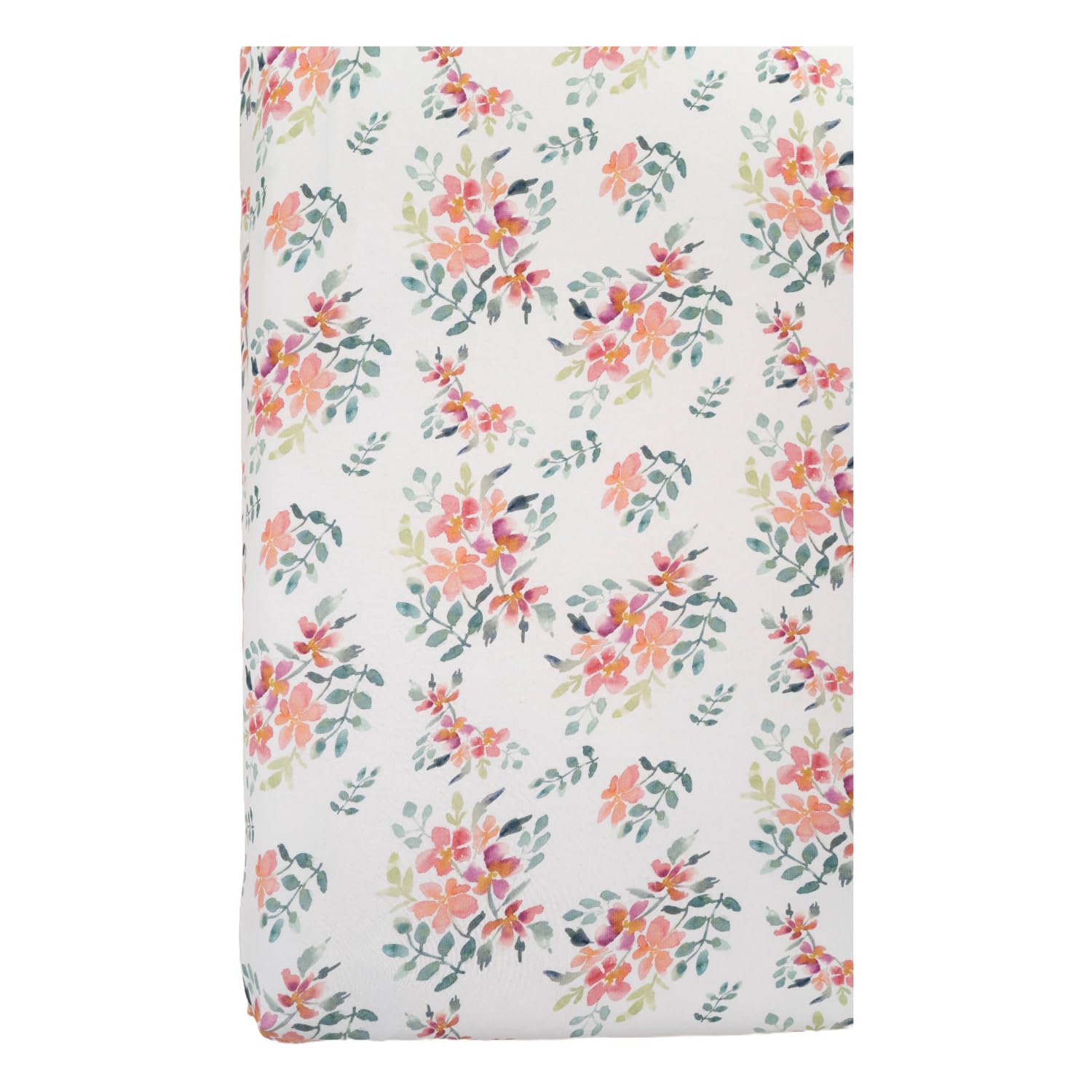 The Gilded Bird Organic Cotton Fitted Cot/Cotbed Sheet, Fits 120cm x 60cm and 140cm x 70cm, Jersey Cotton, Nursery Bedding - (Pretty Stems)