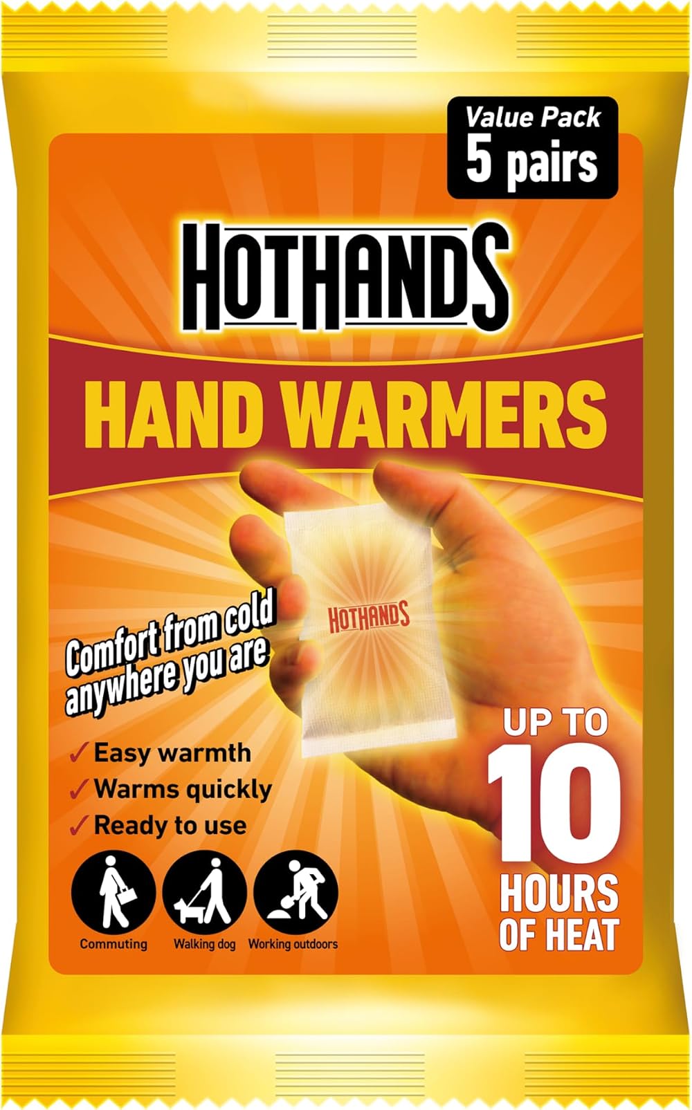 HotHands Hand Warmers Pack of 5 Pairs Orange/Gold