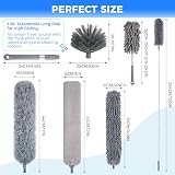 Wlich 8 PCS Microfiber Duster Set Telescopic 41-210 cm 250 cm Reach view 2