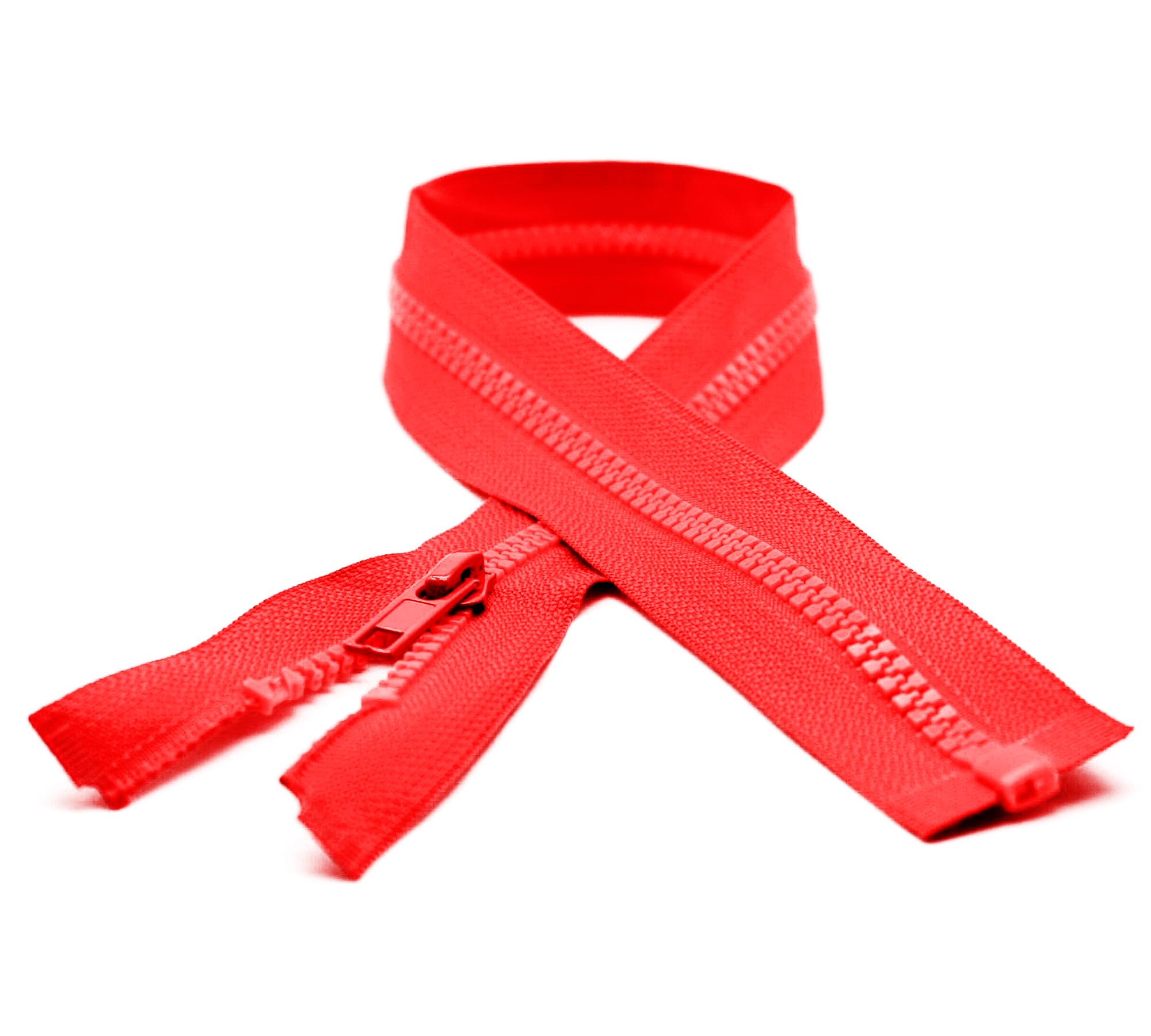 DOJA Barcelona Red Injected Closed Zippers Pack of 10 m Zip No. 5 Automatic Zip Slider Plastic Decorative Zips for Sewing Sold by The Metre