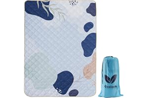 Gealaek Waterproof Picnic Blankets Sandproof Beach Blanket 3-Layers 60x80 Inches Large Foldable Outdoor Blanket for Camping, Park, Travel, Grass, with Carry Bag 01c
