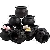 DIYASY Mini Plastic Cauldron,12 Pcs Witch Calderon Pot Black Buckets with Handle for Kids Halloween Candy St. Patrick's Coins
