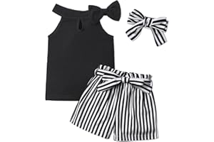 MIGU Toddler Girl Clothes Summer Girls Clothing Sets Girl Stuff T-shirt Shorts Headband 3pcs Sets Gifts