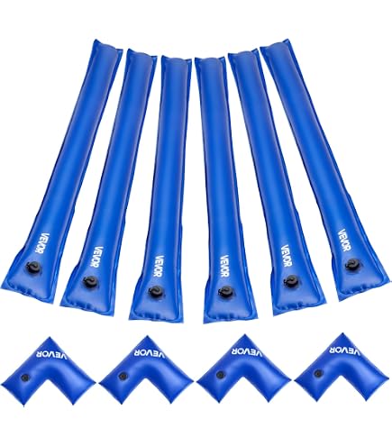 Heavy Duty Black Pool Water Bags – 8-Pack, 1'x8' Double Tube For In-Ground Pools