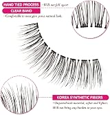 Dyafin Handmade 3D False Eyelashes C Curl Clear Band Natural Wispy 4 Pairs view 4