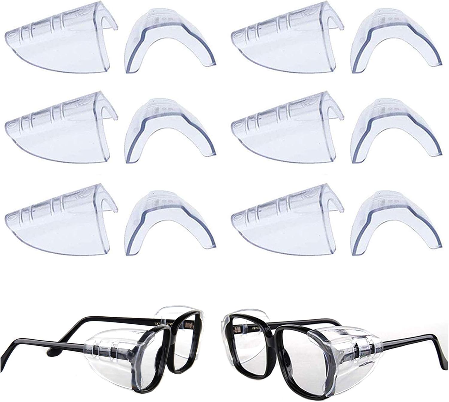 6 Pairs Eye Glasses Side Shields,Slip on Side Shields for