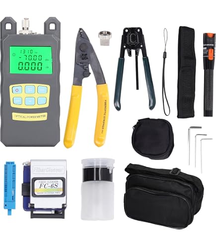 Kit De Herramientas FTTH Para Fibra óptica - Incluye Medidor De Potencia, Lápiz De Luz Roja 50 Km, Cortador Y Accesorios