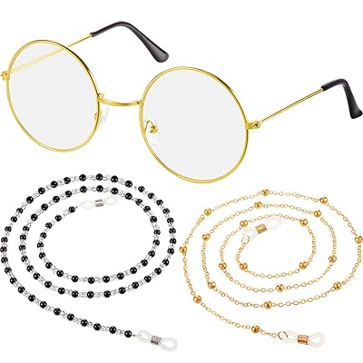 Gold Round Costume Glasses with Beaded Chains Nigeria Ubuy