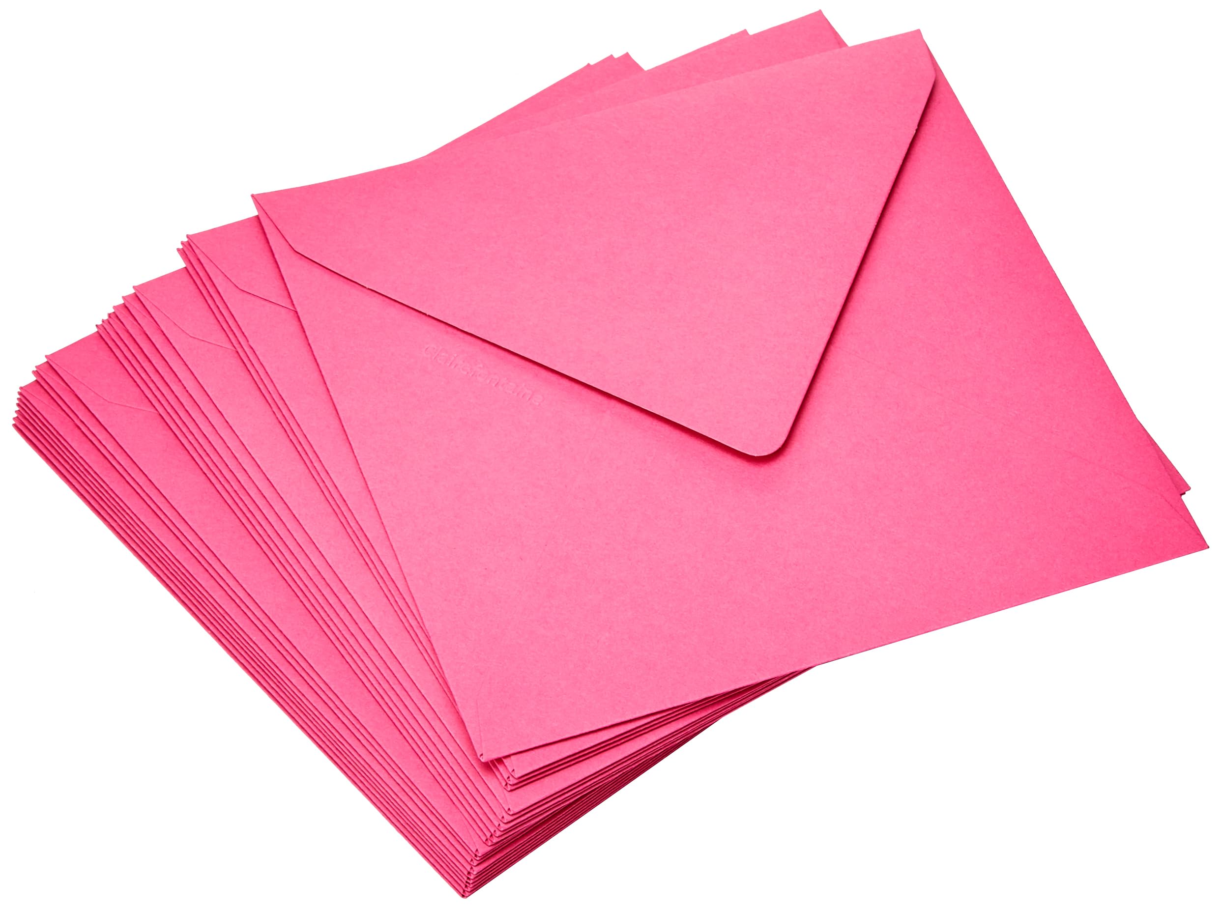 Clairefontaine 5578C Pack of 20 Gummed Envelopes Square Format 14x14cm 120g/m² Intensive Pink Invitation Event Correspondence Pollen Range Premium Paper