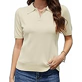 Neineiwu Womens Short Sleeve Sweater Casual Knit Lightweight Spring Top V Neck Soft Business Pullover Shirt