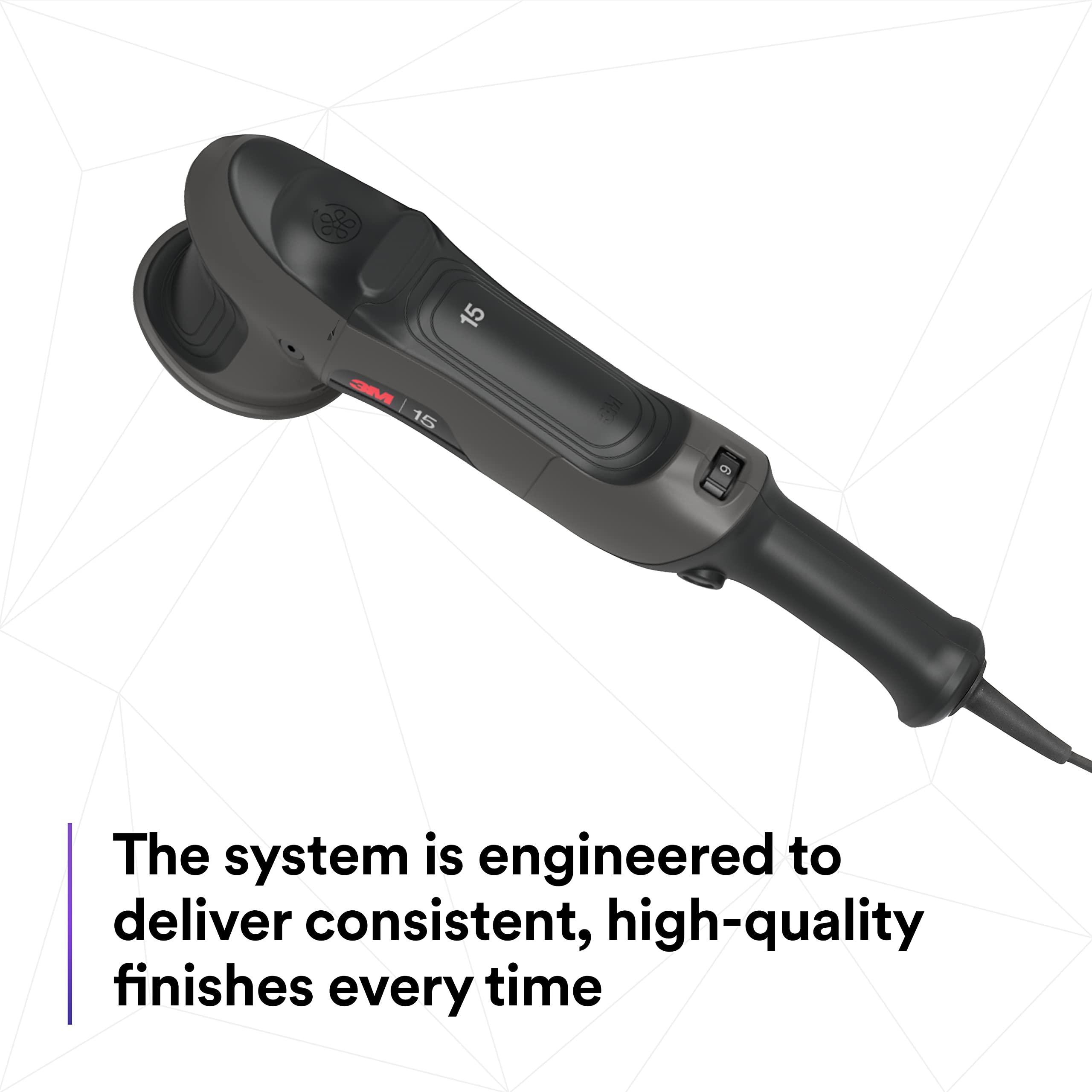 3M Perfect-It Random Orbital Polisher, 34100, 15mm, 120V/60Hz, Variable Speed Control for Automotive Refinishing, Refining, Polishing