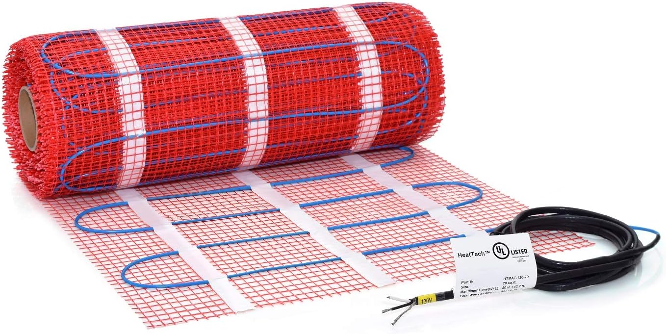 80 sqft HeatTech 120V Electric Tile Radiant Floor Heating Mat
