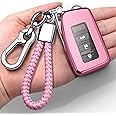 Autophone Compatible with Lexus Key Fob Cover with Keychain Soft TPU 360 Degree Protection Key Shell Case for RX ES GS LS NX RS GX LX RC LC Smart Key-Pink