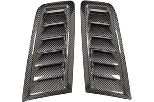 GSRECY Universal Hood Vent Scoop Kit Air Flow Intake Louvers Hood Trim Cover Compatible with Focus RS ST MK2 Style (Carbon Fiber Look)