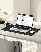 YSAGi Non-Slip Waterproof Desk Pad 60x35 cm Black PVC Leather Mouse Pad view 2