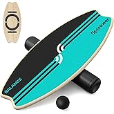 Sportneer Balance Board, 7 Modes Wobble Board with Adjustable Stoppers, Roller and Balance Ball - Exercise Balancing Stabilit