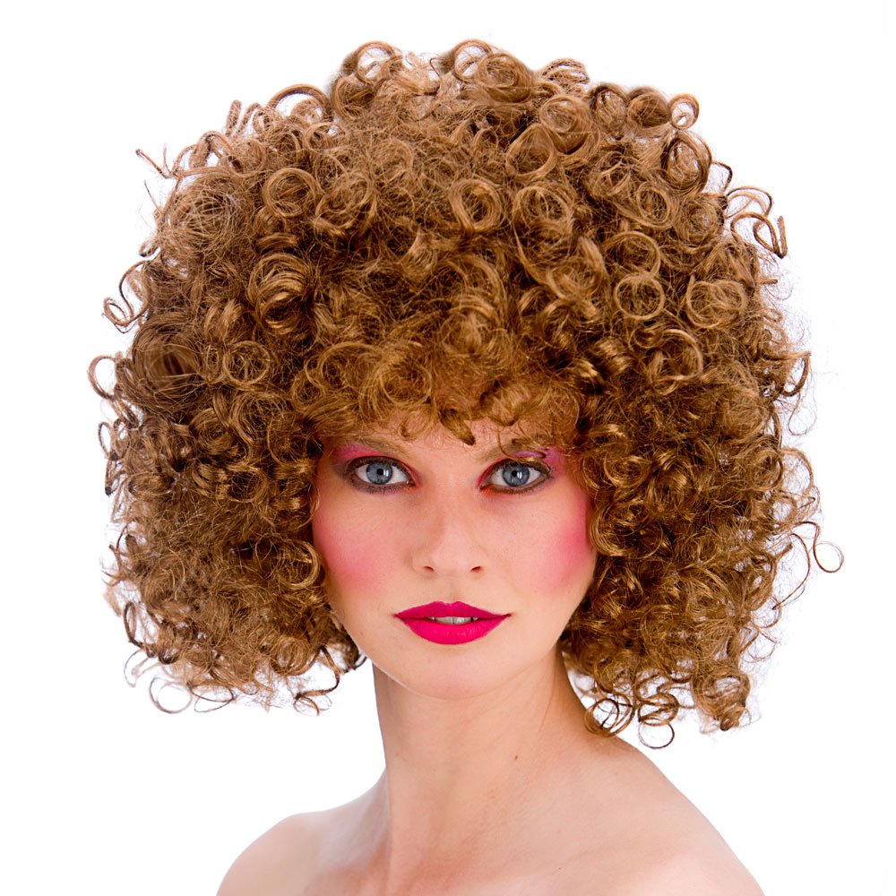 Wicked Costumes Adult 80's Brown Disco Perm Fancy Dress Wig