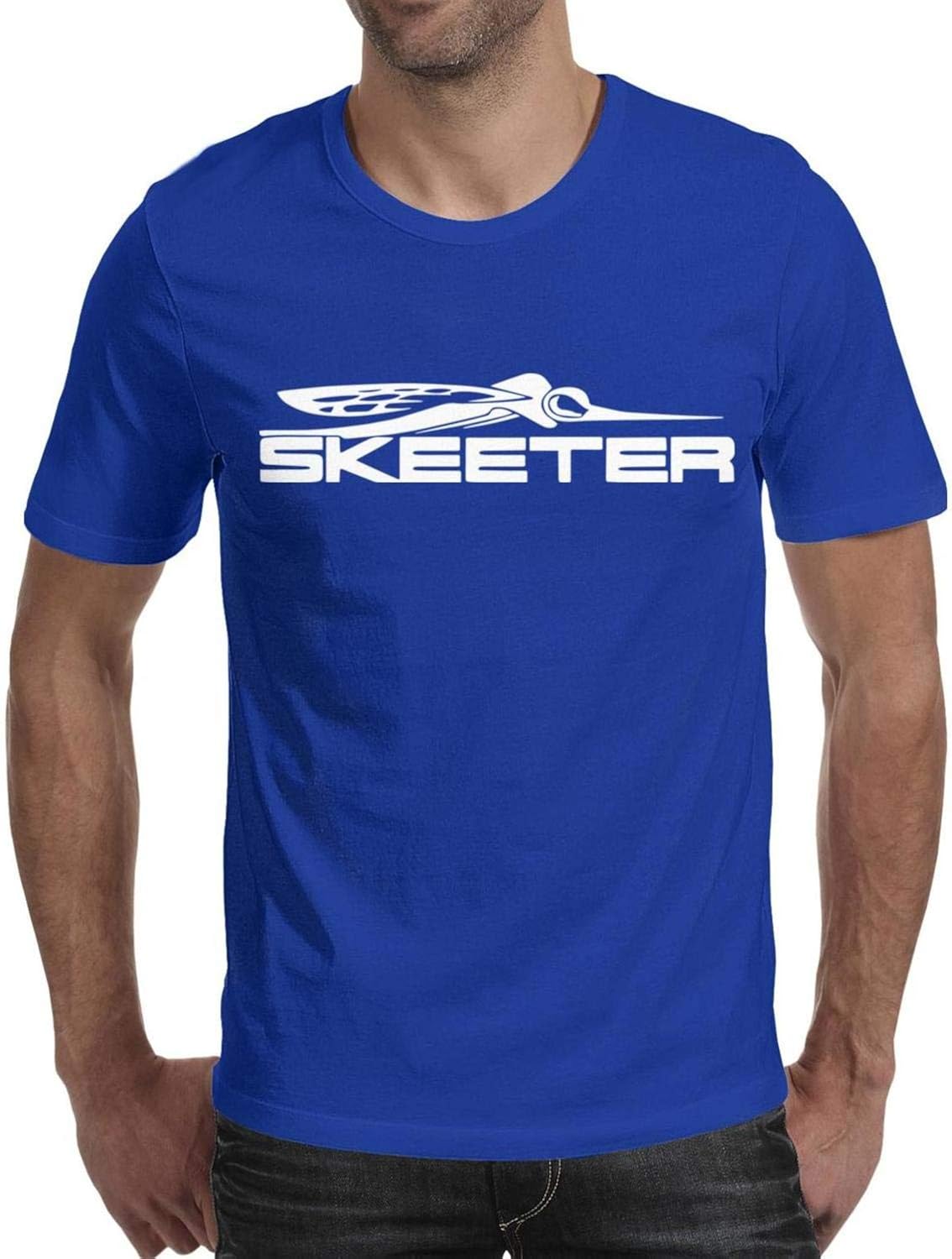 Novelkseer Casual Men Cotton Printing Pullover Skeeter-White-Logo- Short Sleeve T-Shirts