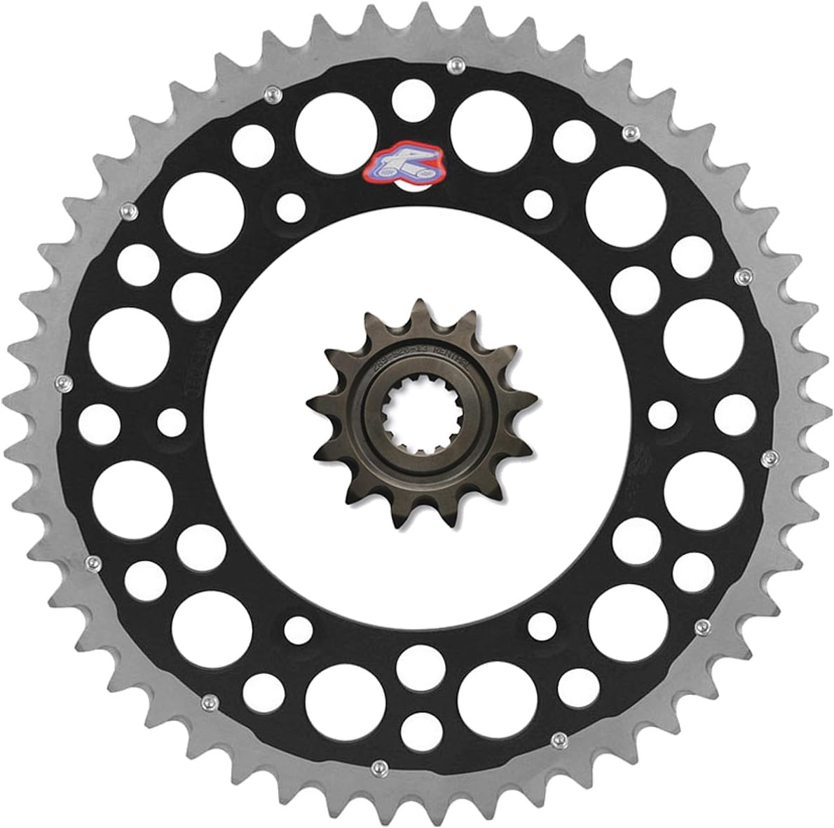 Renthal Grooved Front & Twinwall Rear Sprocket Kit - 13/49 BLACK - Yamaha WR450F, YZ250, YZ450F