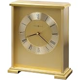 Howard Miller Exton Tabletop Clock &ndash; Analog Roman Numeral Alarm, Diamond-Cut Edges, Quartz Movement, Battery Operated &ndash; Living Room, Office &amp; Home Decor