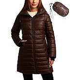 Steve Madden Womens Packable Puffer Jacket - Insulated Puffer Hooded Long Parka Coat - Quilted Warm Winter Jackets for Women