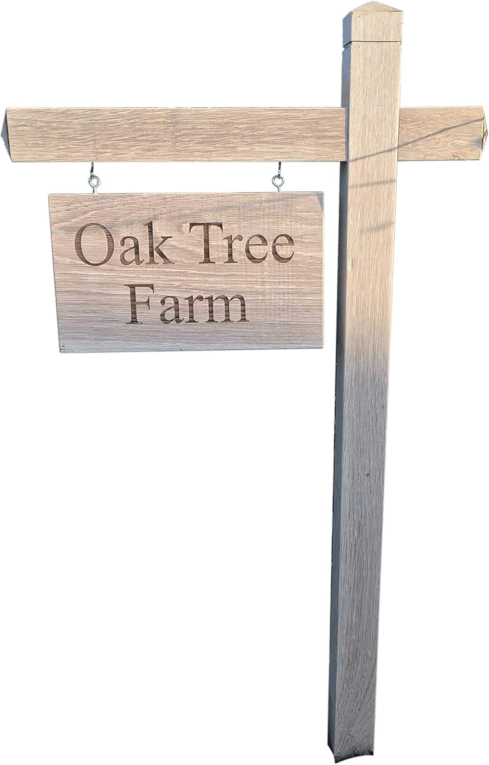 Personalised Swing/hanging Oak House Sign, Carved, Custom Engraved Post