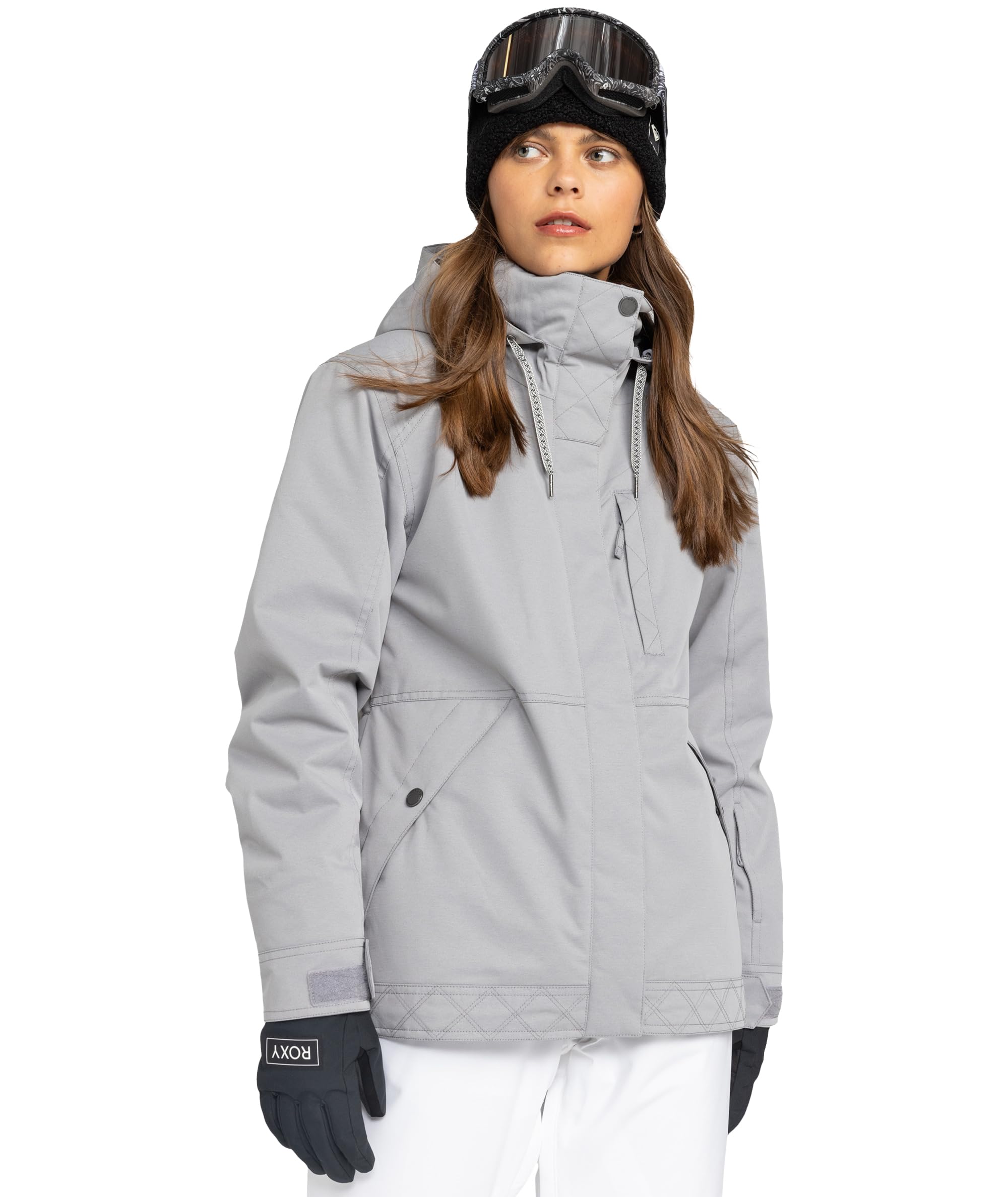 Photo 1 of Roxy Women's Billie Jacket – 10K Waterproof Snow Jacket, Tailored Fit, PFAS-Free, Insulated, Grey, XX-Large