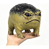 Enrichoice 6 Inch Tall Extra Large Ugly Angry Frog Toad Latex Decor, Realistic Frog Statue with Funny Expression, Soft Flexible Figure for Funny Desk Secor Shelf Garden Weird Gift (7 * 4.7 * 6 in)