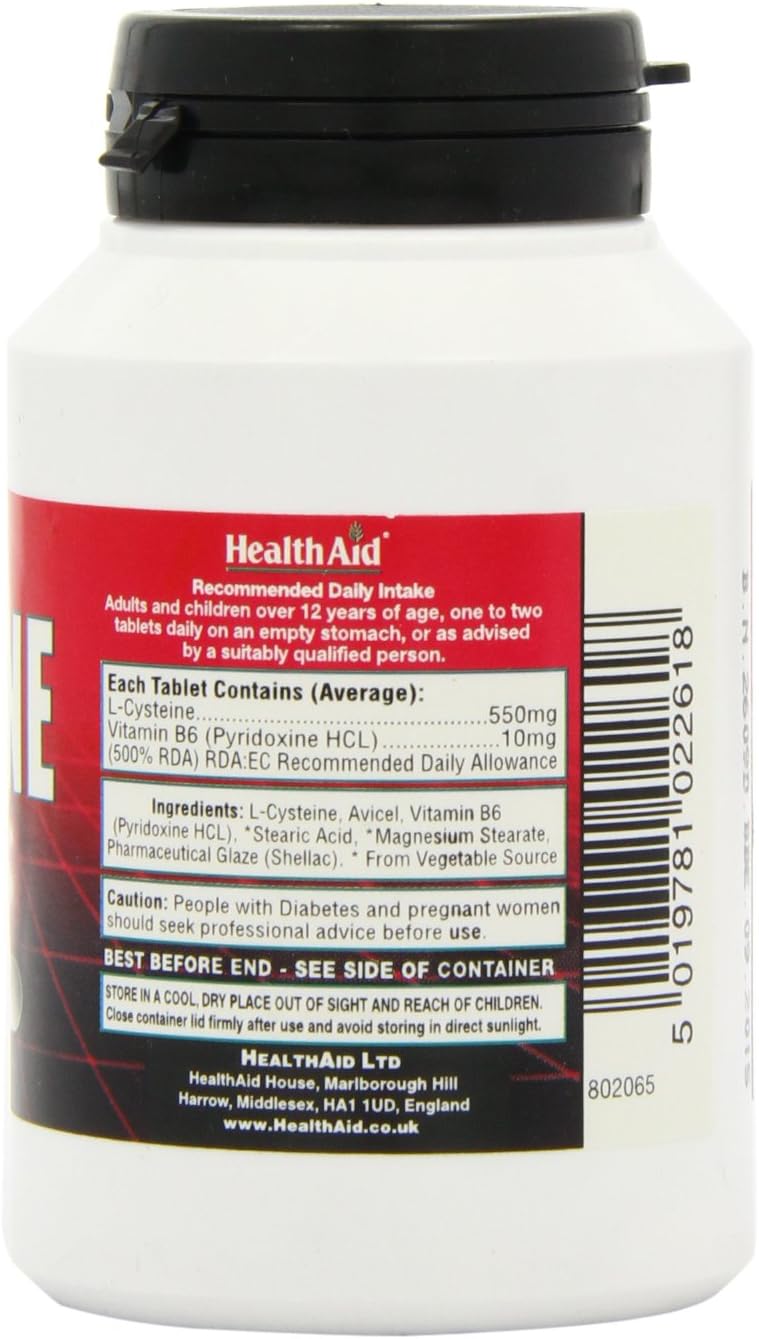 HealthAid L-Cysteine 550mg - 30 Tablets, 30 count (Pack of 1) - Image 4