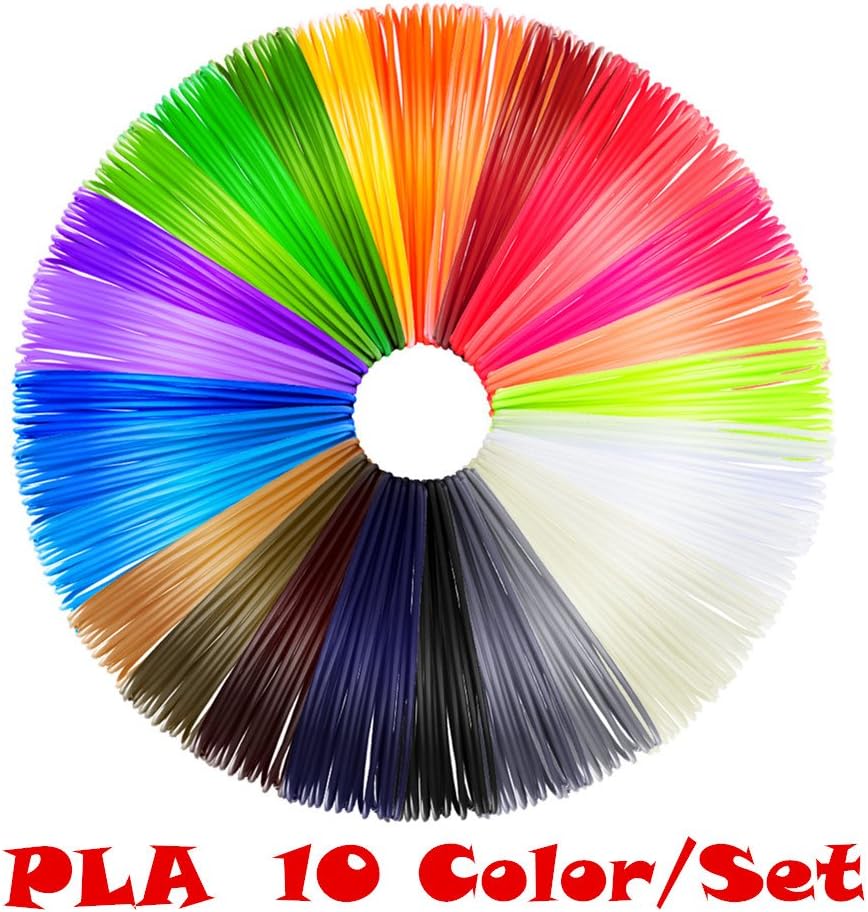 3D Pen Filament Refills, 1.75mm PLA 3D Pen Accessories, Printing Filament Tape Consumable Material, 10 Color/Set