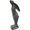 EMSCO Group Whimsical Rabbit Statue – Natural Granite Appearance – Made of Resin – Lightweight – 29” Height