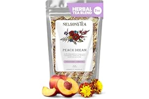 Nelson's Tea - Peach Dream - Caffeine Free, Rooibos Loose Leaf Tea - Green rooibos, orange peel, dried peaches, and marigold petals - 2 oz.