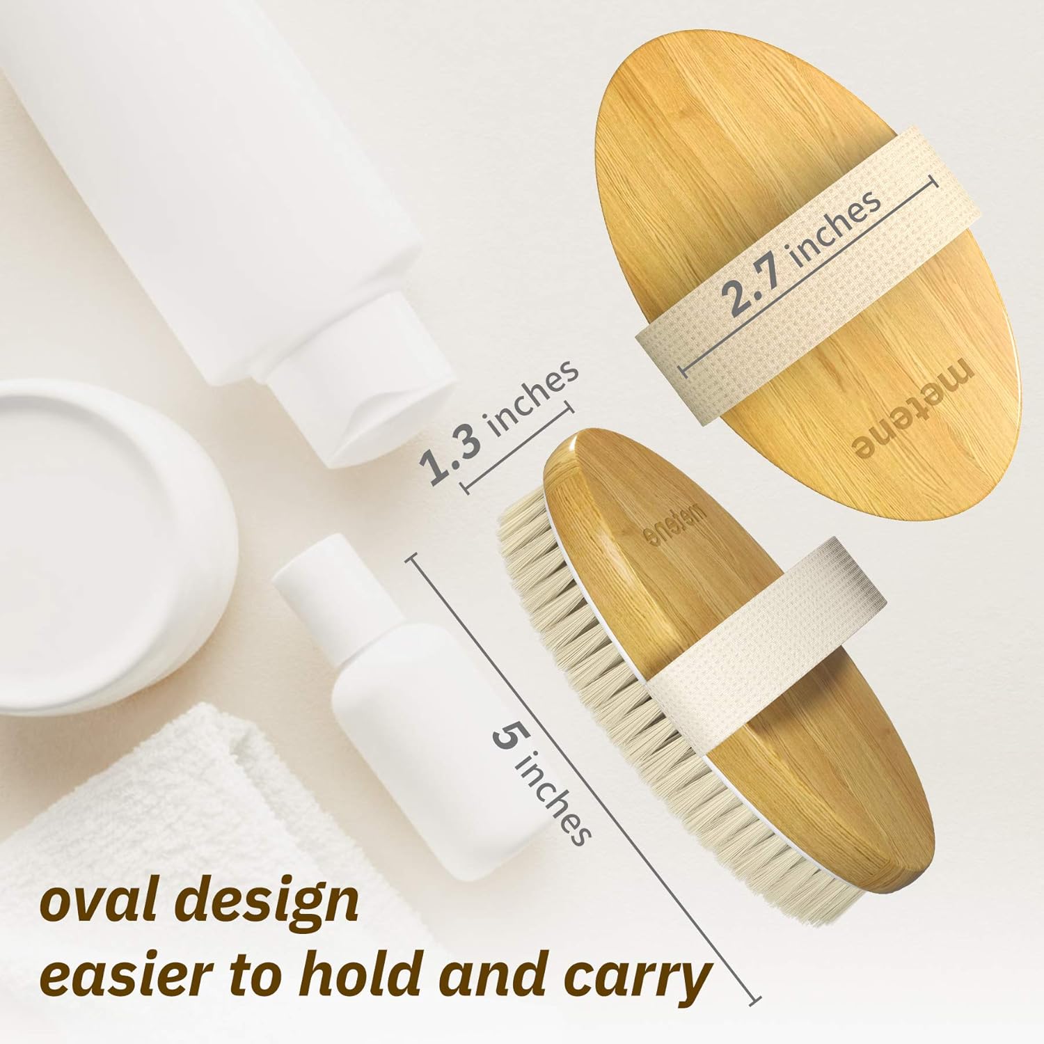 Metene Dry Brush, 2 Pack Dry Brushing Body Brush with Soft and Stiff Natural Bristles, Body Exfoliating Scrub Brush for Cellulite and Lymphatic, Improve Your Circulation, Dry Body Brush for Massage : Beauty