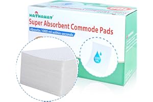JOCCIK Super Absorbent Commode Pads for Bedside Toilet Chair Buckets and Bedpans | Value Pack of 100