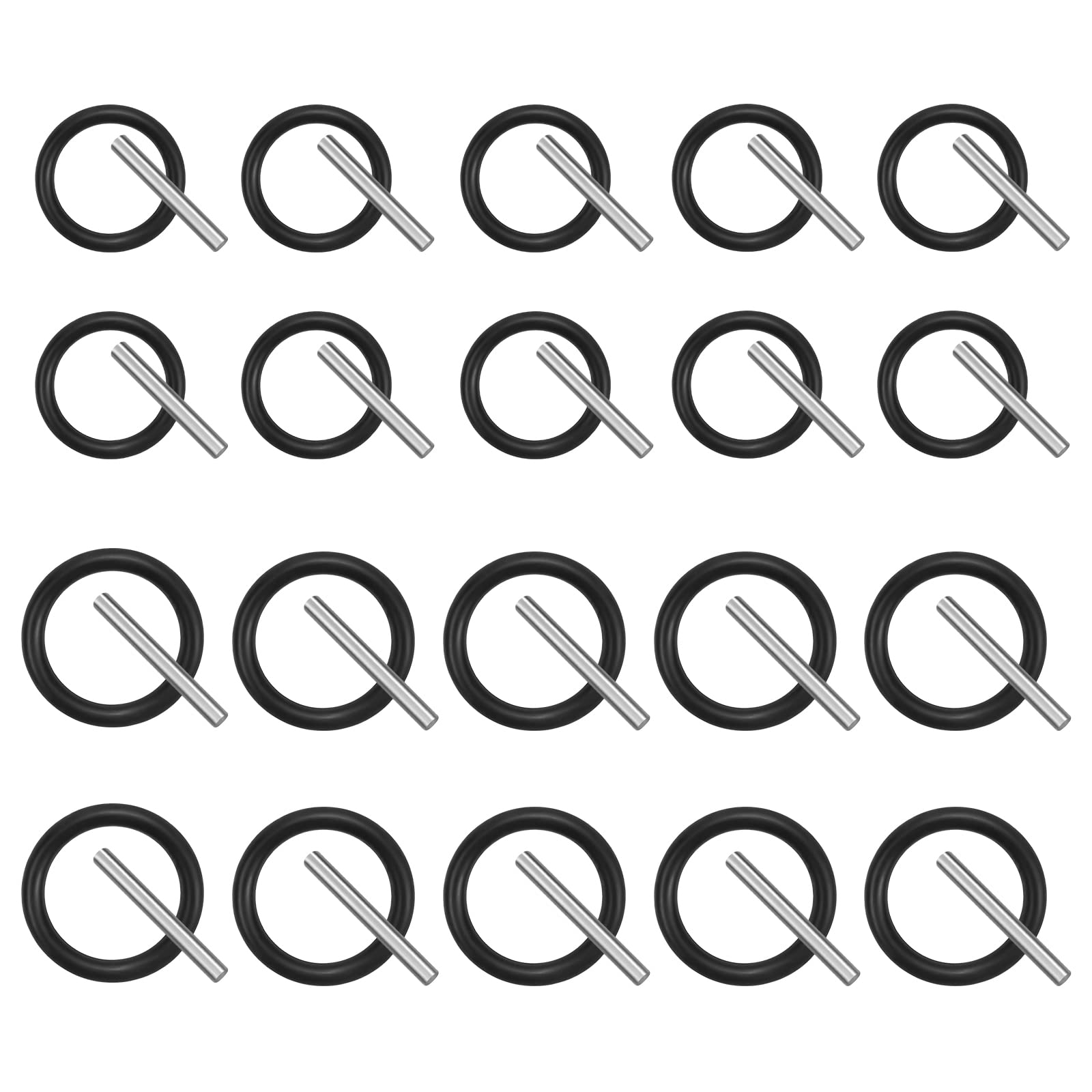 20 Sets O-Rings and Replacement Pins, 21/25mm Impact Rings and 3 * 20/3 * 25mm Socket Pins Accessories, Rubber O-Ring Sealing, Washer Seal Assortment Set, Rubber O Ring Assortment Set