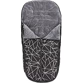 Diono Luxury All Weather Stroller Footmuff, Universal Fit from Baby to Toddler with Cozy Super Soft Padding, Weatherproof, Water Resistant Lining, Black Platinum