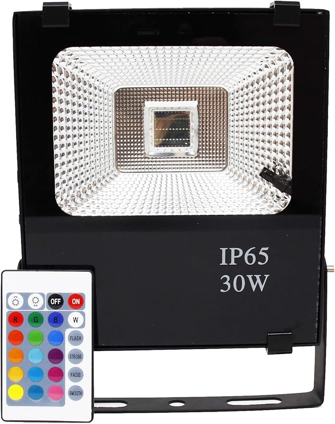 FactorLED Foco Proyector Exterior LED 30w RGB Profesional, incluye ...