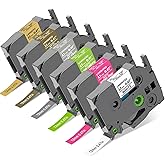 COLORTY Replacement for Brother P-Touch Label Maker Tape TZe 12mm 0.47 Laminated Compatible with Brother P Touch Label Maker PT-D210 PT-H110 PT-D400AD PT-P710BT TZe-231 Pastel Tape Cassette, 6 Pack