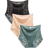 BLKDOTS Women's High Waisted Hipster Lace Shapewear Briefs