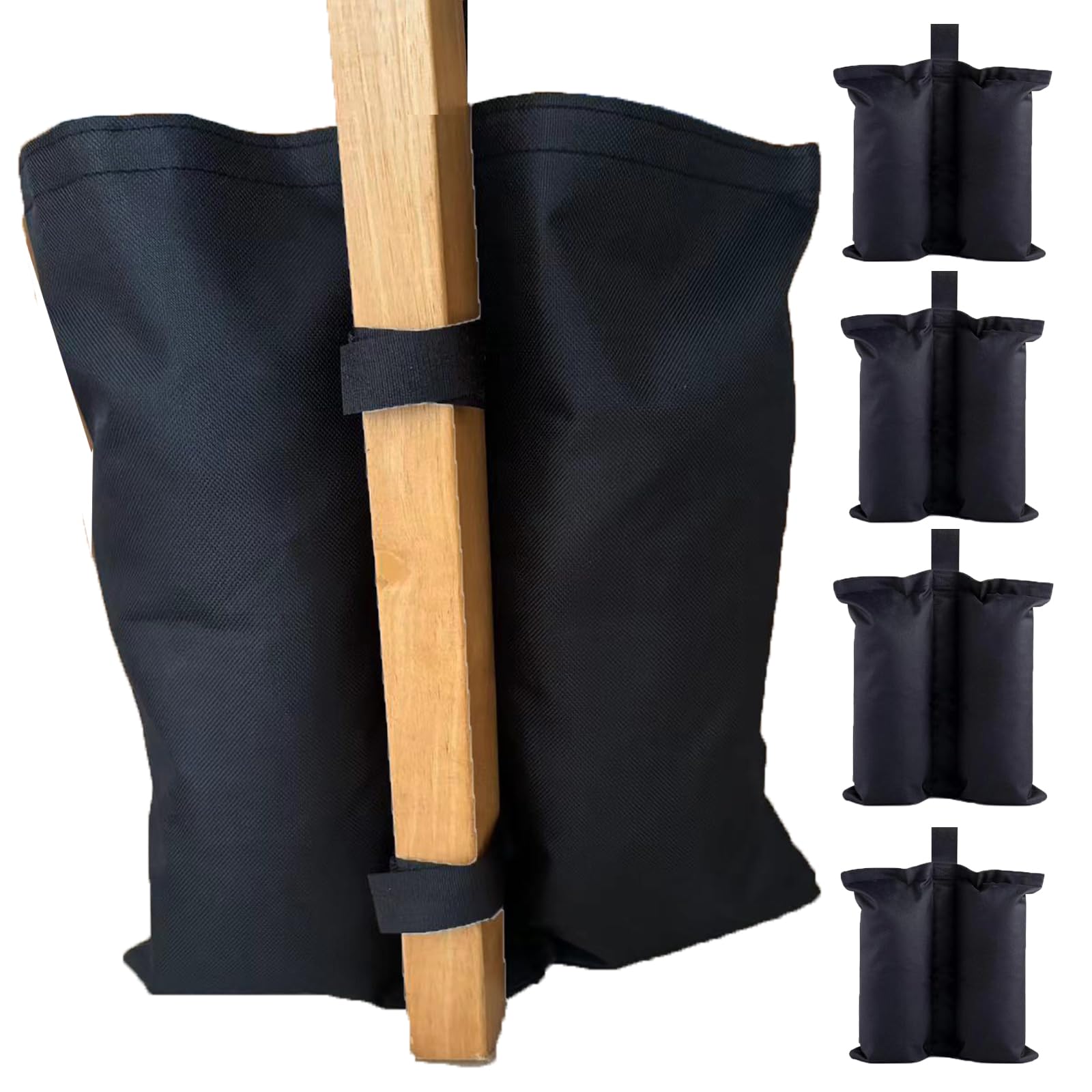 4 Pack Sandbag Weights Bags, 800D Gazebo Leg Weight Bags, Double Pocket Sand Bag Covers, Velcro Straps Weight Sandbags Tent Without Sand For Patio Umbrella; Pop Up Tent; Canopy, Outdoor Furniture