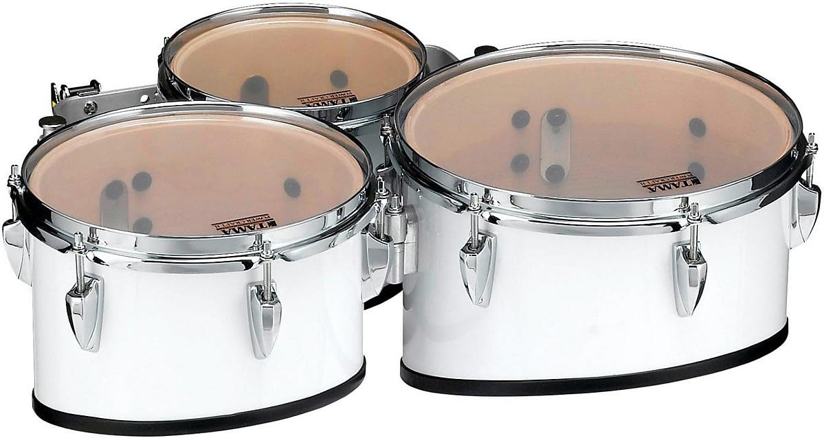 Tama Marching Starlight Marching Tenor Drums Trio 8, 10, 12 in. Sugar White