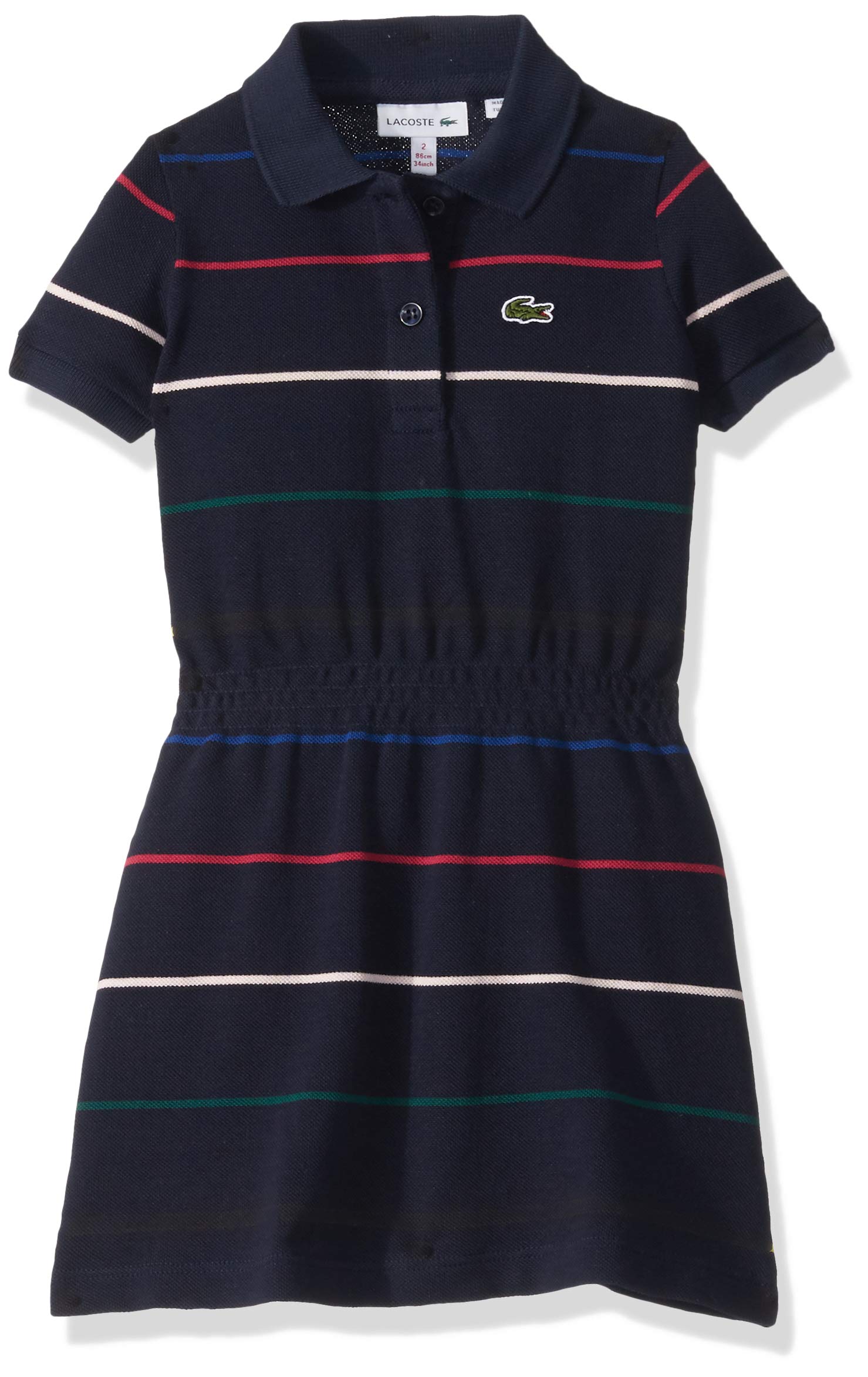 Lacoste Girls Multicolor Thin Striped Dress Casual